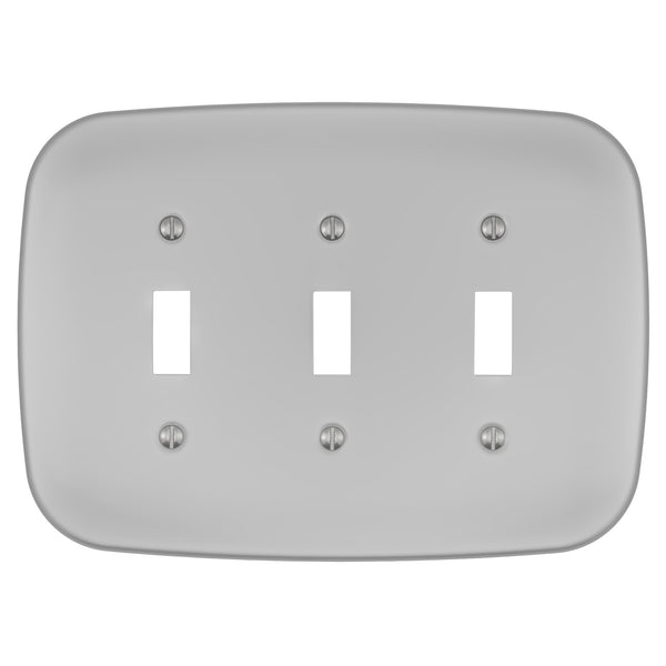 Fresno Satin Nickel - 3 Toggle Wallplate