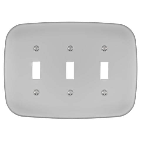 Fresno Satin Nickel - 3 Toggle Wallplate