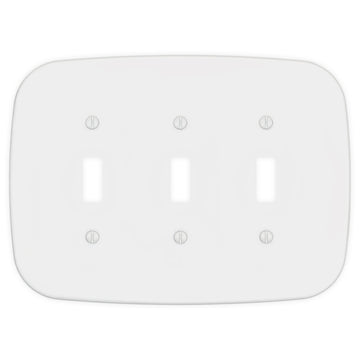 Fresno Matte White - 3 Toggle Wallplate