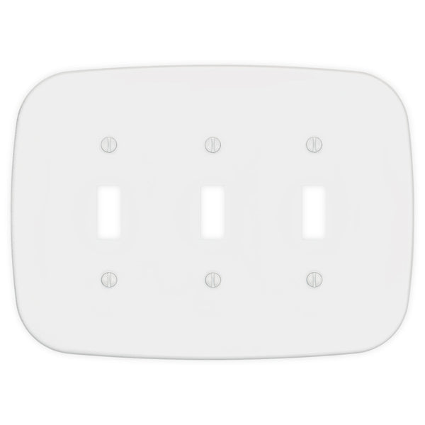Fresno Matte White - 3 Toggle Wallplate
