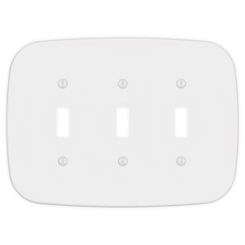 Fresno Matte White - 3 Toggle Wallplate