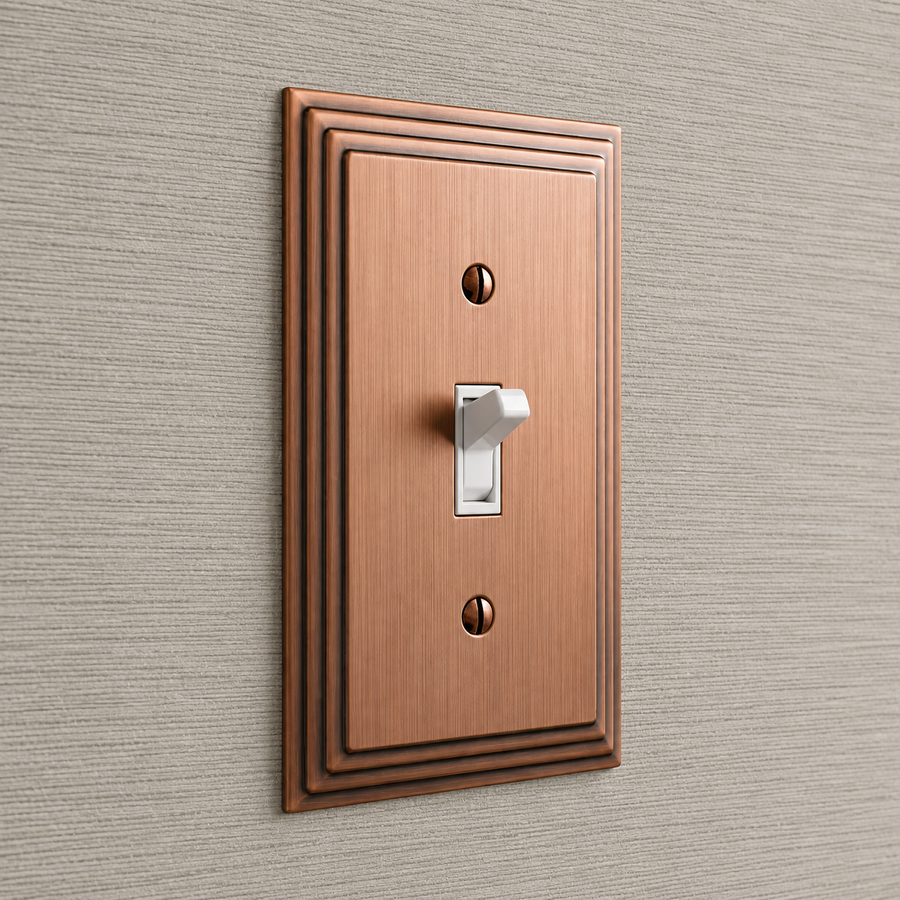 Steps Antique Copper Cast - 1 Toggle Wallplate