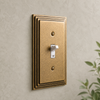 Steps Rustic Brass Cast - 1 Toggle / 1 Duplex Wallplate