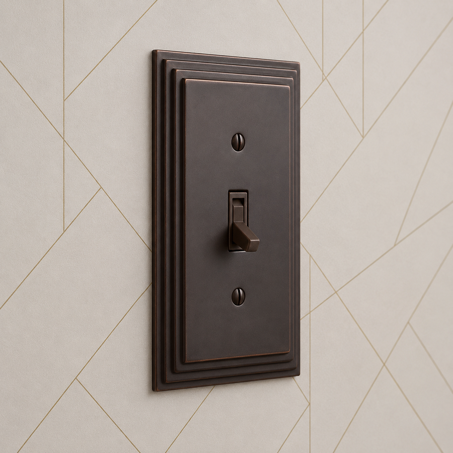 Steps Aged Bronze Cast - 1 Toggle Wallplate