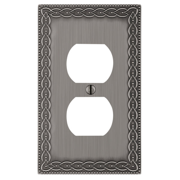 Belair Antique Nickel - 1 Duplex Wallplate