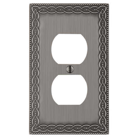 Belair Antique Nickel - 1 Duplex Wallplate