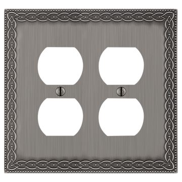 Belair Antique Nickel - 2 Duplex Wallplate