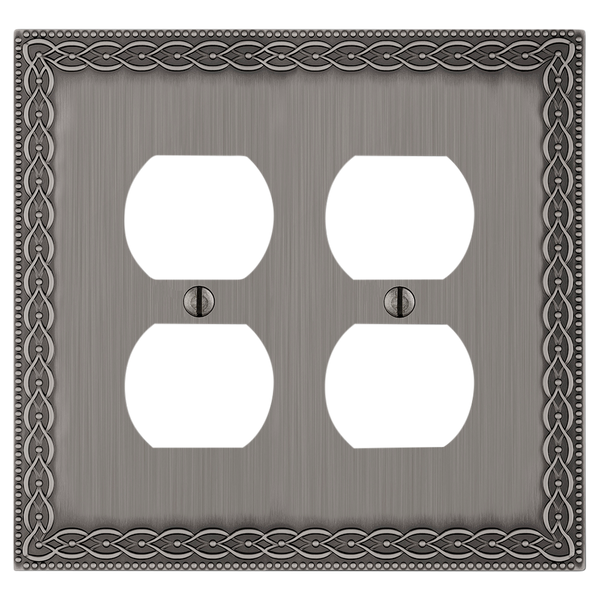 Belair Antique Nickel - 2 Duplex Wallplate