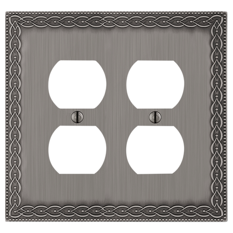 Belair Antique Nickel - 2 Duplex Wallplate