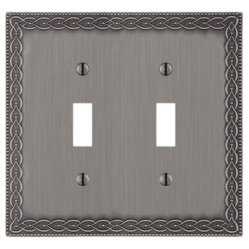 Belair Antique Nickel - 2 Toggle Wallplate