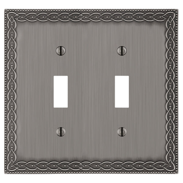 Belair Antique Nickel - 2 Toggle Wallplate