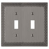 Belair Antique Nickel - 2 Toggle Wallplate