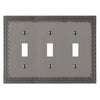 Belair Antique Nickel - 3 Toggle Wallplate