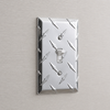 Diamond Plate Aluminum - 2 Toggle Wallplate