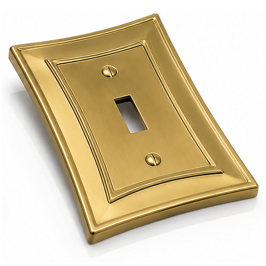 Modern Biba Satin Gold Cast - 1 Toggle Wallplate