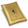 Modern Biba Satin Gold Cast - 3 Toggle Wallplate