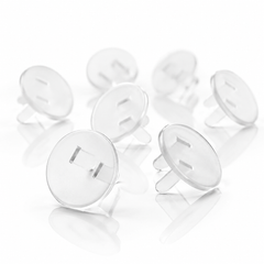 Safety Caps Clear Plastic - 8 Pack