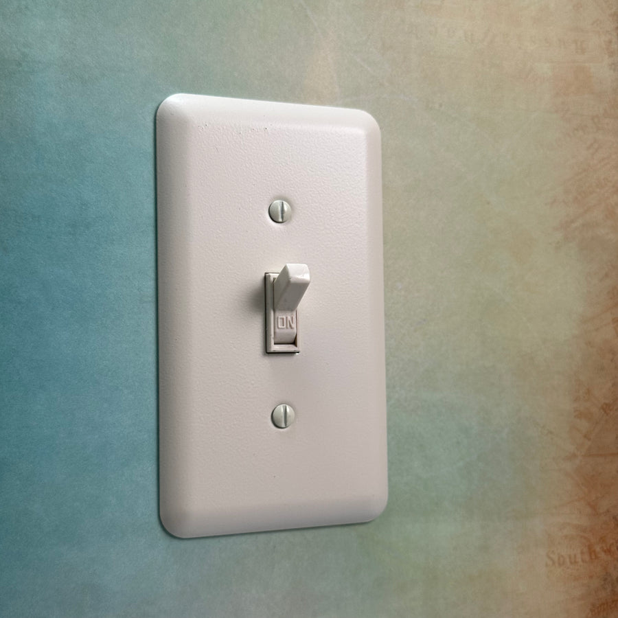 Devon Light Almond Steel - 1 Toggle Wallplate