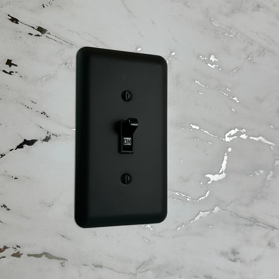 Devon Black Steel - 1 Toggle Wallplate