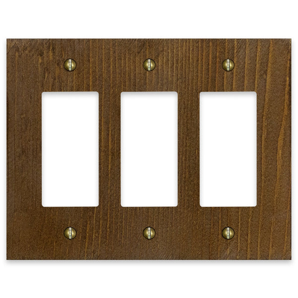 Montana Rustic Brown - 3 Rocker Wallplate