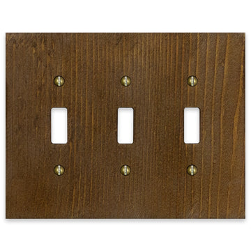Montana Rustic Brown - 3 Toggle Wallplate