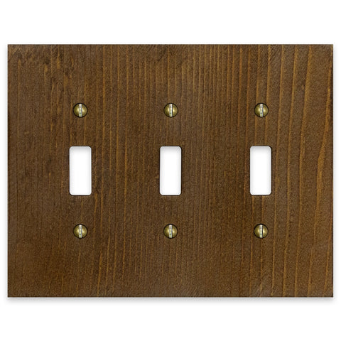 Montana Rustic Brown - 3 Toggle Wallplate
