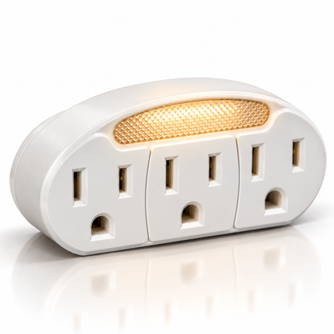 3 Outlet Neon Automatic Night Light