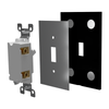 Screwless Oversized Brushed Black - 3 Rocker Wallplate