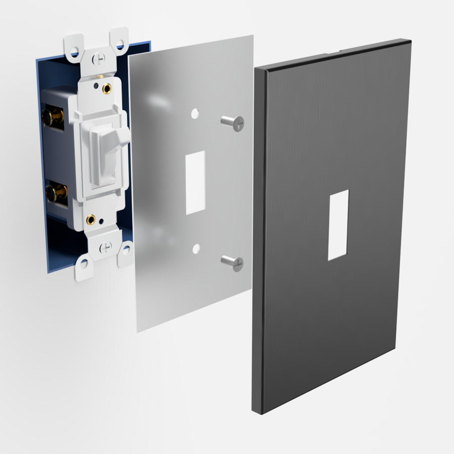 Screwless Brushed Gray - 1 Toggle Wallplate