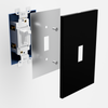Screwless Brushed Black - 3 Rocker Wallplate