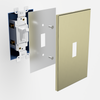 Screwless Brushed Gold - 2 Rocker Wallplate