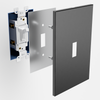 Screwless Oversized Brushed Gray - 5 Toggle Wallplate