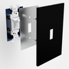 Screwless Oversized Brushed Black - 5 Rocker Wallplate