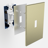 Screwless Oversized Brushed Gold - 1 Duplex Wallplate