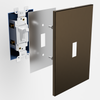 Screwless Oversized Bronze - 3 Rocker Wallplate