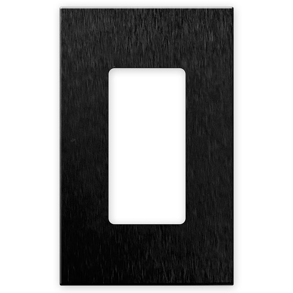 Screwless Brushed Black - 1 Rocker Wallplate