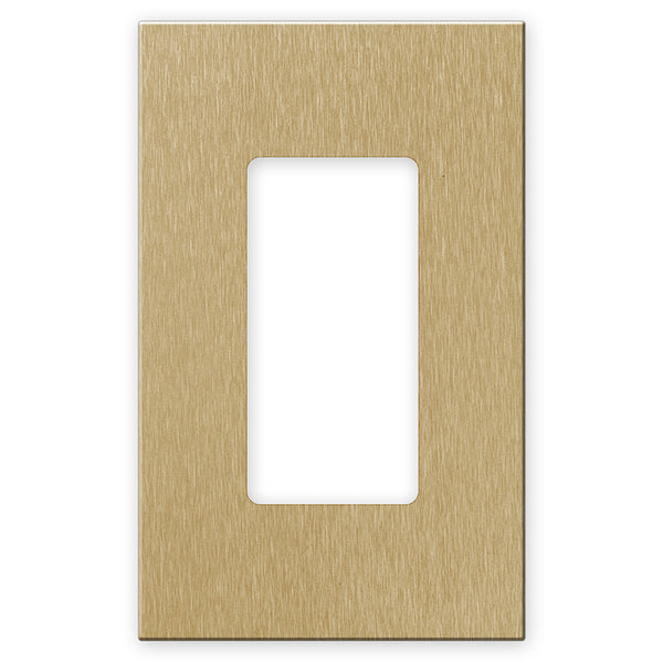 Screwless Brushed Gold - 1 Rocker Wallplate