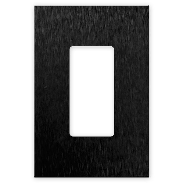 Screwless Oversized Brushed Black - 1 Rocker Wallplate