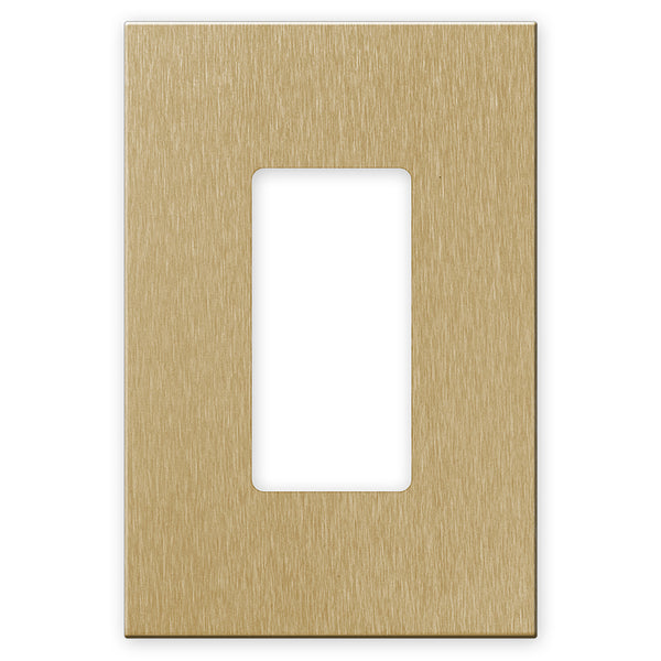 Screwless Oversized Brushed Gold - 1 Rocker Wallplate