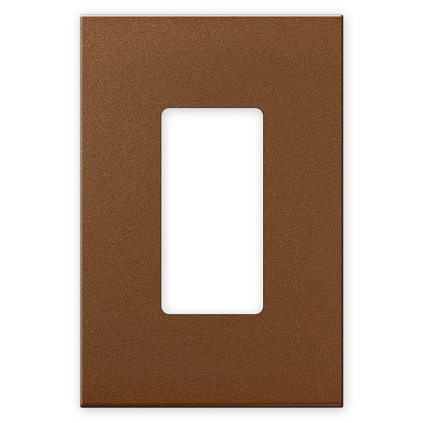 Screwless Oversized Brushed Copper - 1 Rocker Wallplate