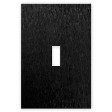 Screwless Oversized Brushed Black - 1 Toggle Wallplate