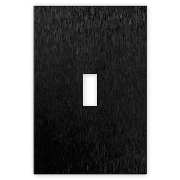 Screwless Oversized Brushed Black - 1 Toggle Wallplate