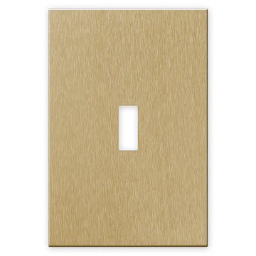 Screwless Oversized Brushed Gold - 1 Toggle Wallplate