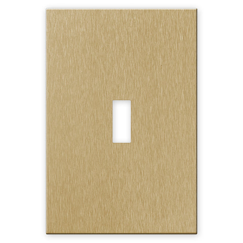 Screwless Oversized Brushed Gold - 1 Toggle Wallplate