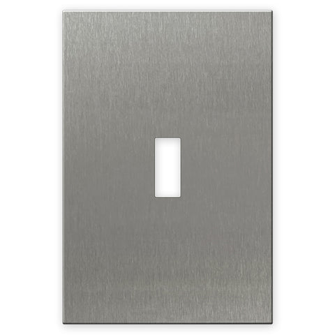 Screwless Oversized Stainless Steel - 1 Toggle Wallplate