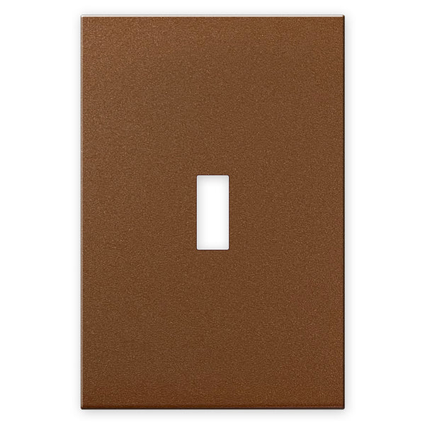 Screwless Oversized Brushed Copper - 1 Toggle Wallplate