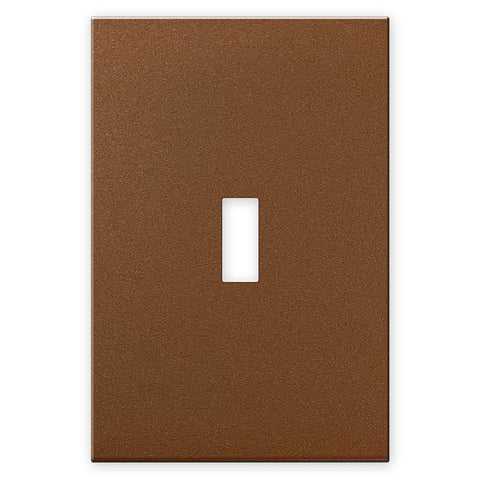 Screwless Oversized Brushed Copper - 1 Toggle Wallplate