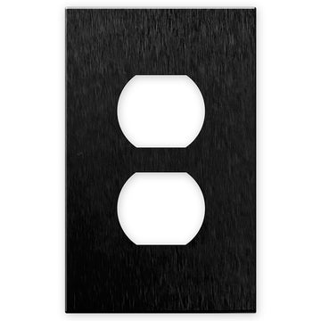 Screwless Brushed Black - 1 Duplex Wallplate