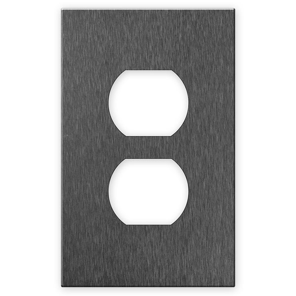Screwless Brushed Gray - 1 Duplex Wallplate