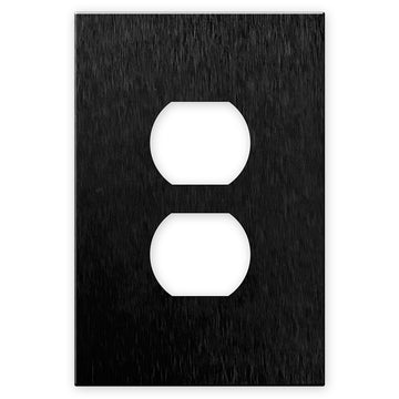 Screwless Oversized Brushed Black - 1 Duplex Wallplate